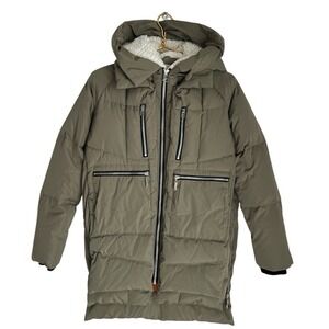 Orolay Jacket Down Parka Womens XS Thickened Hooded Green Orange Warm MSRP $150